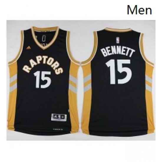Raptors 15 Anthony Bennett BlackGold Stitched NBA Jersey